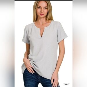 (24) Zenana Women's Light Gray Top